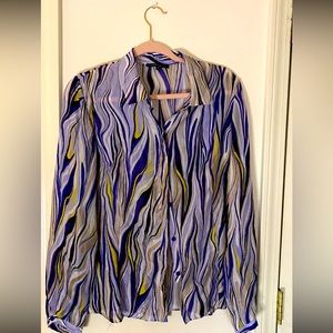 Beautiful brain new Lafayette shirt size 12 by designer Edward Wilkerson